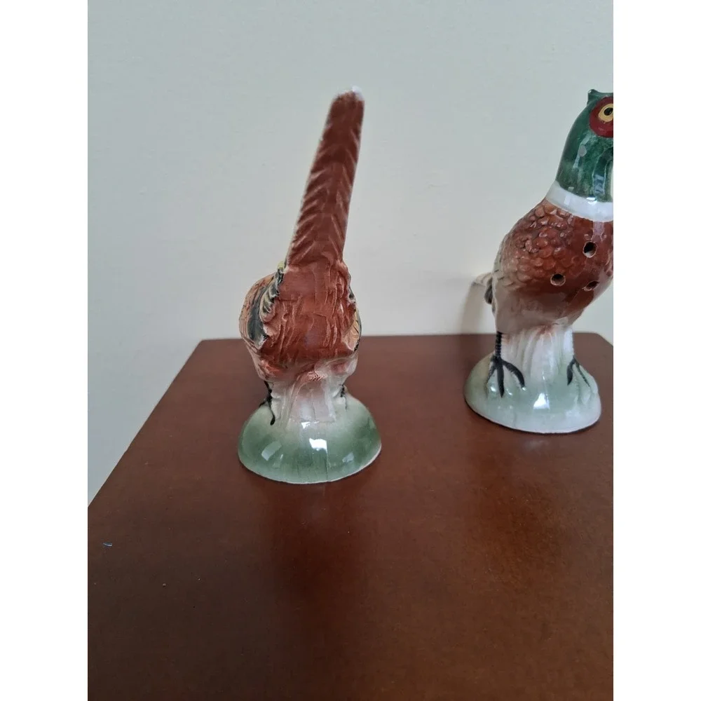 Ucagco Pheasant Salt & Pepper Shakers, Vintage, Made in Japan